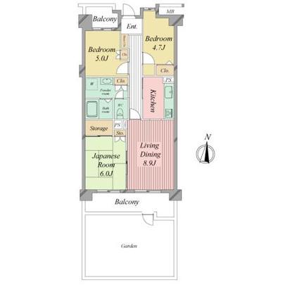 Floor plan. 68 sq m , Family type of 3LDK