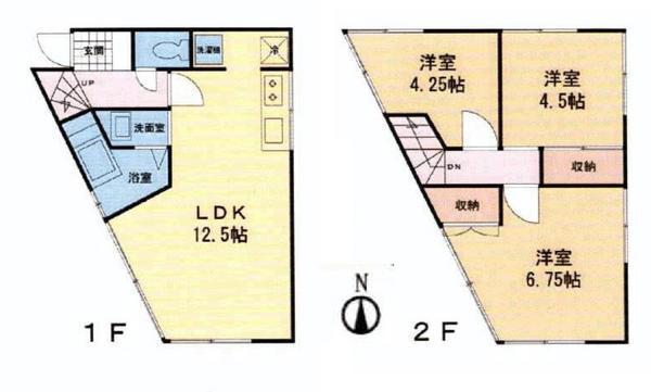 Floor plan. 15.8 million yen, 3LDK, Land area 46.2 sq m , Building area 65.2 sq m