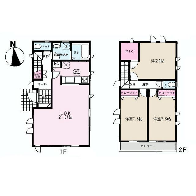 Floor plan. (3 Building), Price 41,800,000 yen, 3LDK, Land area 135.21 sq m , Building area 105.99 sq m