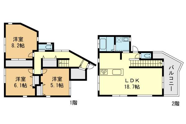 Floor plan. 38,500,000 yen, 3LDK, Land area 100.49 sq m , Building area 96.08 sq m