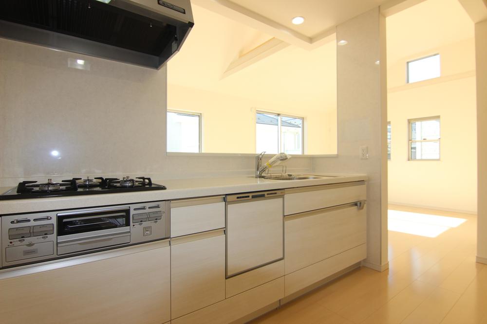 Kitchen. ○ 2 Building: Kitchen ・ With dish washing and drying machine ・ With built-in water purifier ・ Artificial marble counter