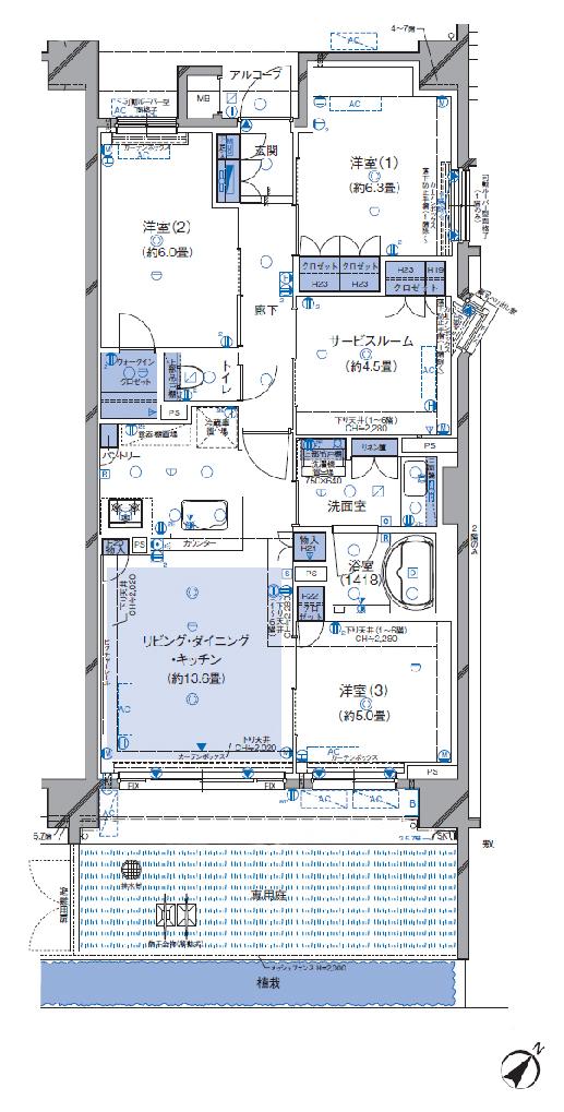 Floor plan. 3LDK, Price 31,900,000 yen, Occupied area 78.29 sq m , Balcony area 11.31 sq m