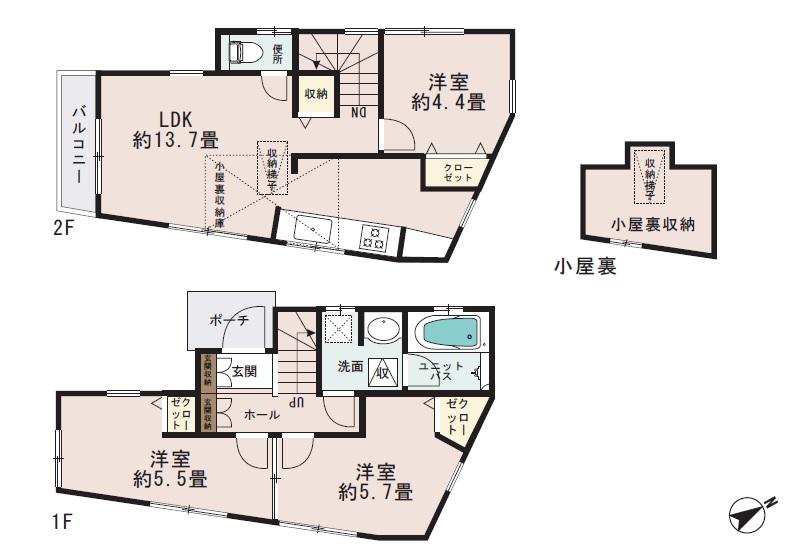 Floor plan. 29,800,000 yen, 3LDK, Land area 66.21 sq m , Building area 71.63 sq m