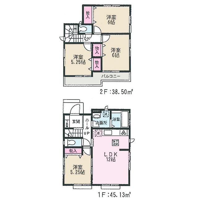 Floor plan. (B Building), Price 32,800,000 yen, 4LDK, Land area 100.79 sq m , Building area 83.63 sq m