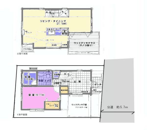 Floor plan. 24,800,000 yen, 1LDK, Land area 62.58 sq m , Building area 62.3 sq m