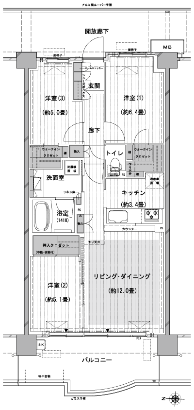 Floor: 3LDK + 2 walk-in closet, the occupied area: 72.37 sq m, Price: TBD
