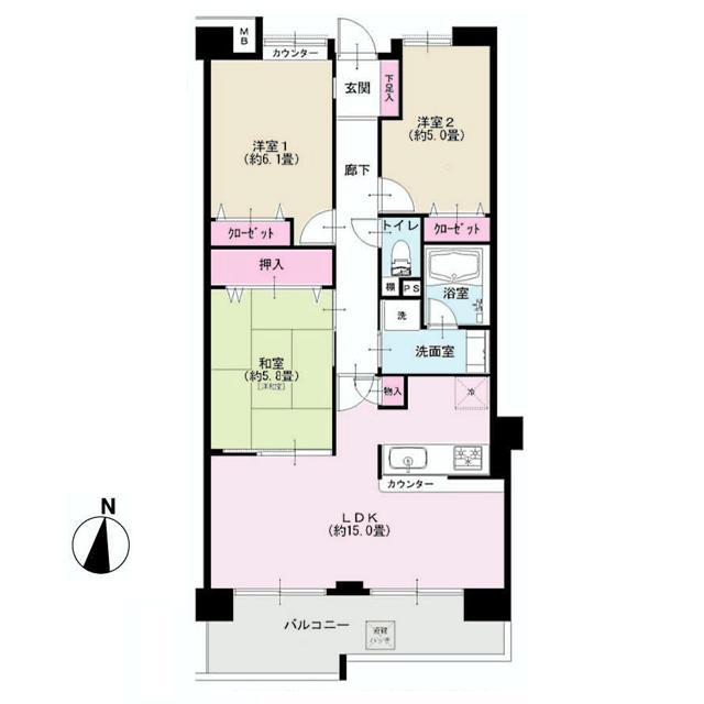 Floor plan. It is very sunny room on the south-facing!