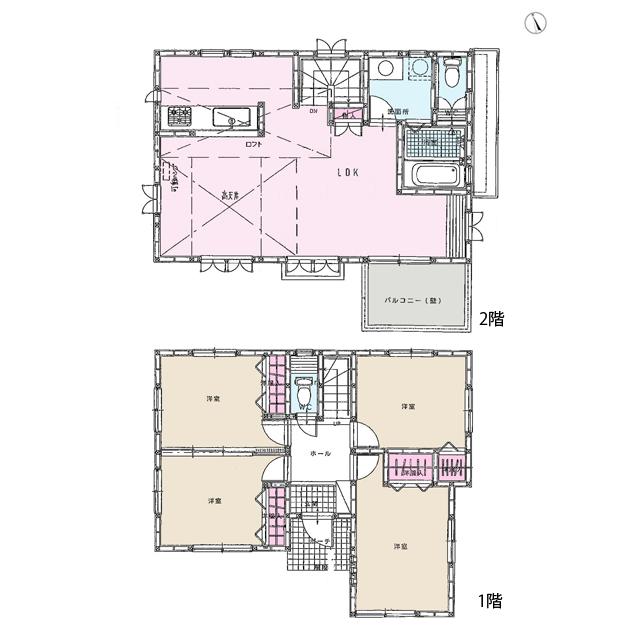 Floor plan. 39,800,000 yen, 4LDK, Land area 131.22 sq m , Building area 94.39 sq m