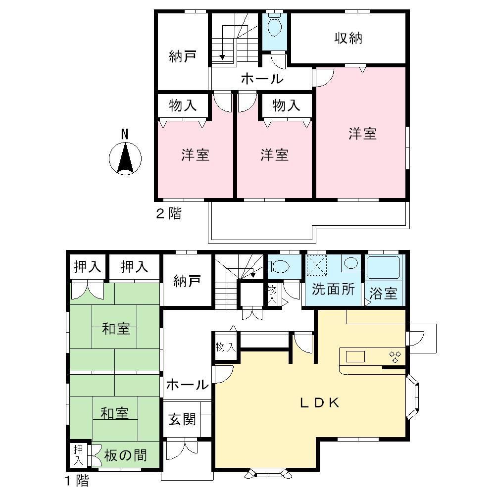 Floor plan. 51,900,000 yen, 5LDK + 2S (storeroom), Land area 243.05 sq m , Building area 165 sq m