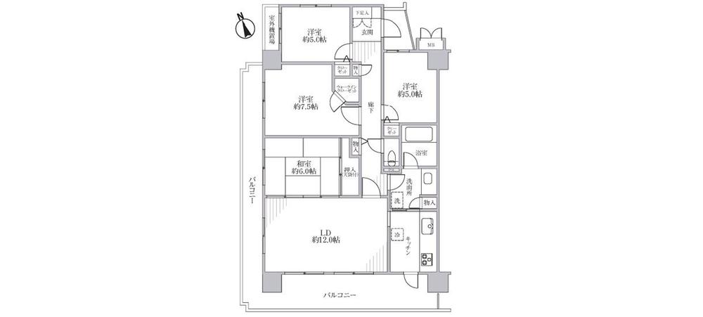 Floor plan. 4LDK, Price 22,800,000 yen, Footprint 87.2 sq m , Balcony area 25.51 sq m