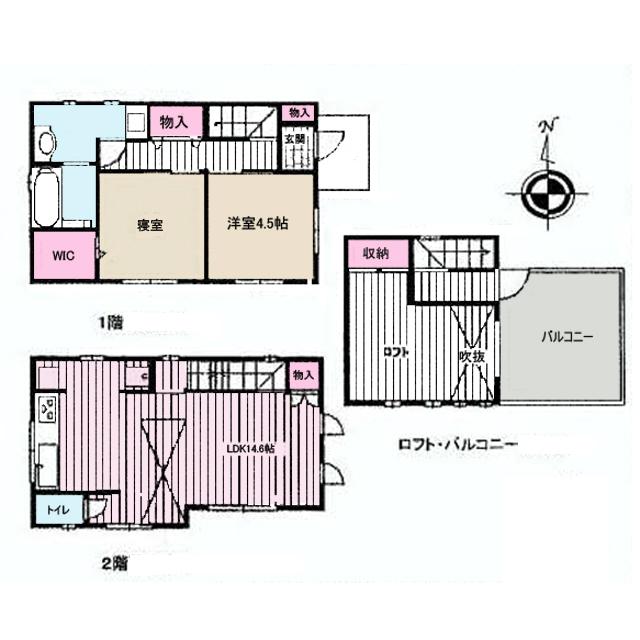 Floor plan. 30,800,000 yen, 2LDK, Land area 79.67 sq m , Building area 63.18 sq m
