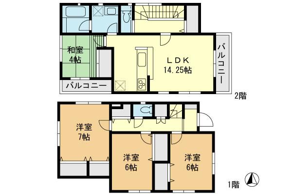 Floor plan. 26,800,000 yen, 3LDK+S, Land area 96.69 sq m , Building area 93.14 sq m