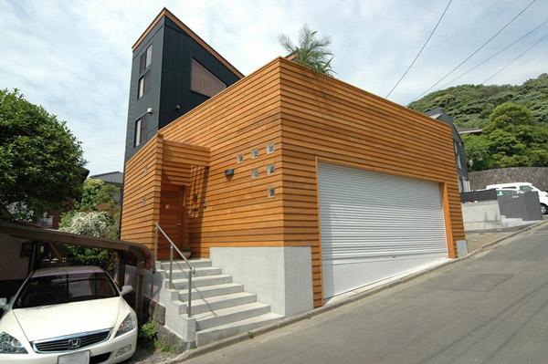Building plan example (exterior photos). Green and beautiful wood around is in harmony,
