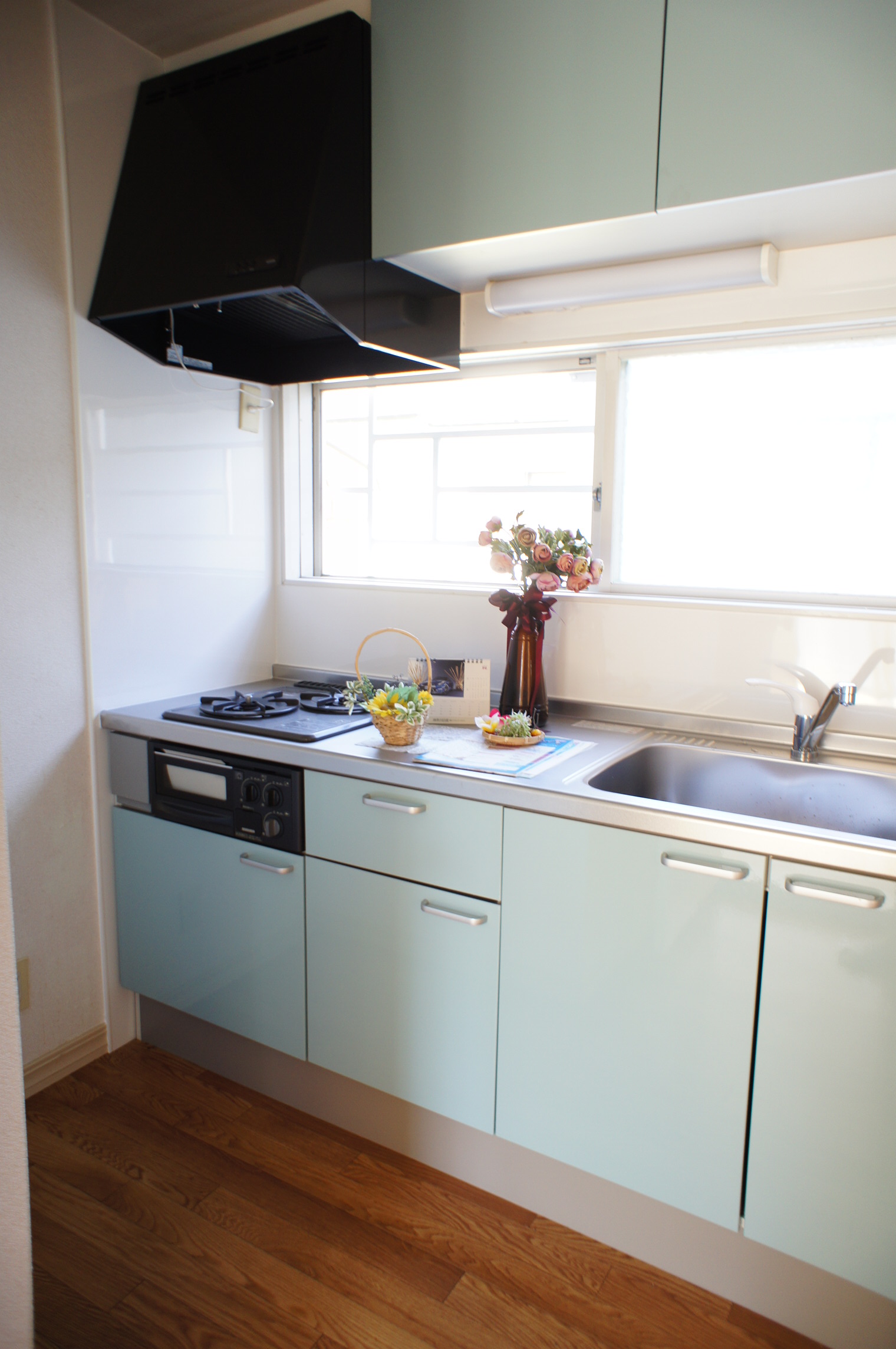 Kitchen. Gas stove two mouth with system Kitchen