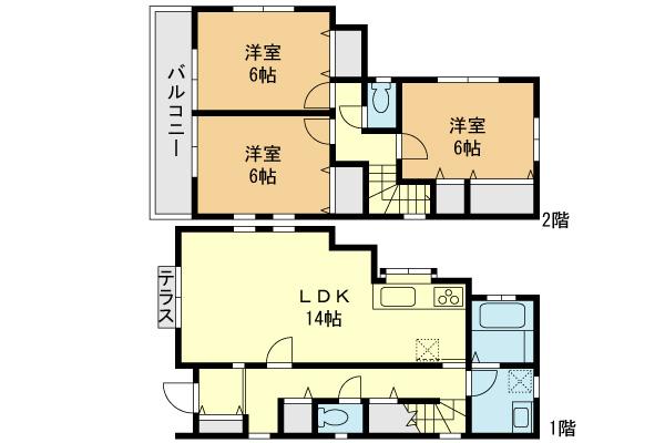 Floor plan. 34,800,000 yen, 3LDK, Land area 113.61 sq m , Building area 85.08 sq m