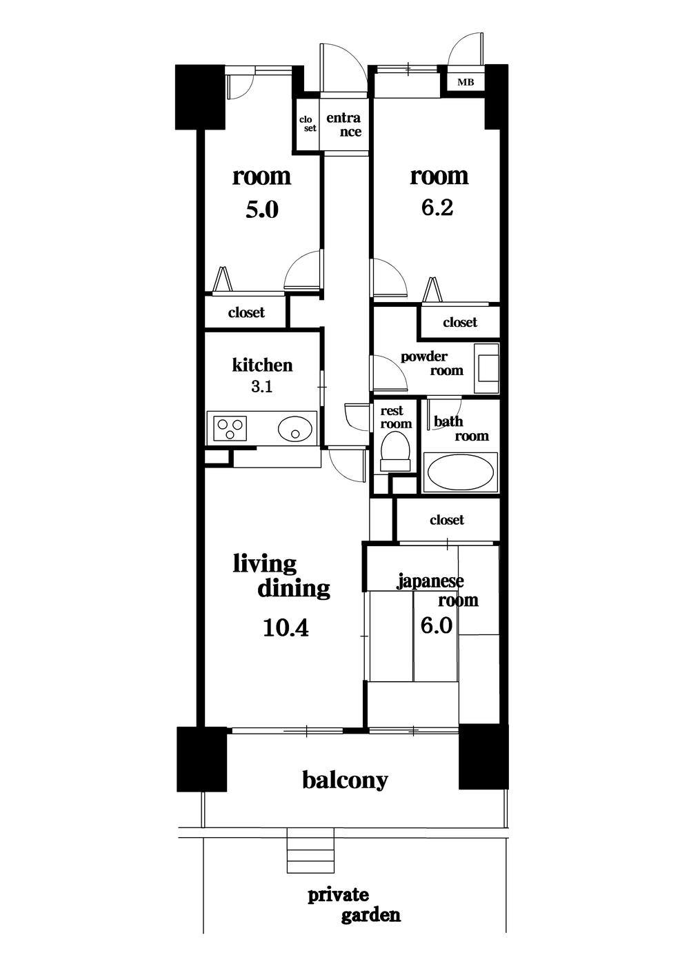 Floor plan. 3LDK, Price 29,900,000 yen, Occupied area 71.31 sq m , Balcony area 11.6 sq m floor plan