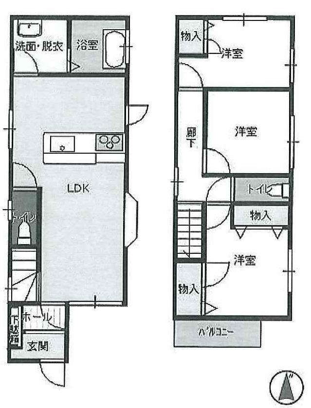 Floor plan. 27,900,000 yen, 3LDK, Land area 74.36 sq m , Building area 71 sq m