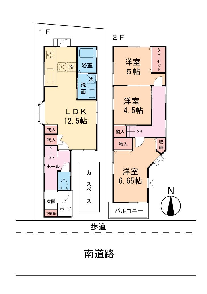 Floor plan. 14.8 million yen, 3LDK, Land area 65.94 sq m , Building area 69.18 sq m