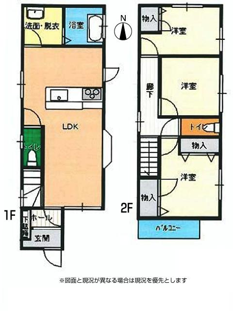 Floor plan. 26,900,000 yen, 3LDK, Land area 74.36 sq m , Building area 71 sq m