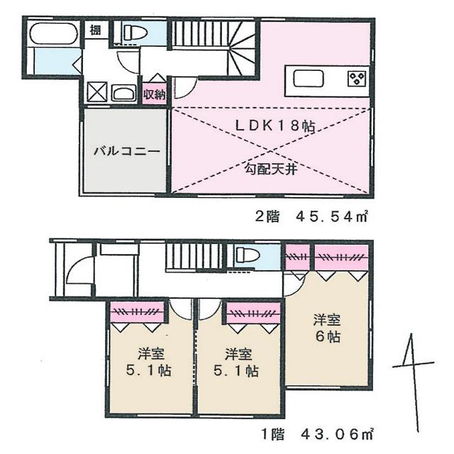 Floor plan. 33,800,000 yen, 3LDK, Land area 101.92 sq m , Building area 88.6 sq m