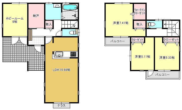 Floor plan. (No.8), Price 50,400,000 yen, 4LDK, Land area 125 sq m , Building area 98.67 sq m