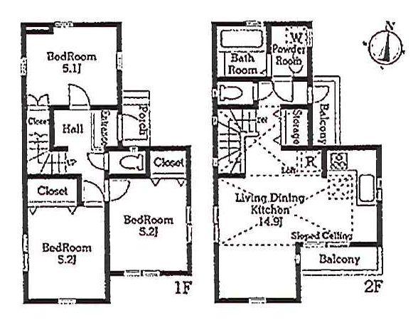 Floor plan. 24,800,000 yen, 3LDK, Land area 76.88 sq m , Building area 73.28 sq m