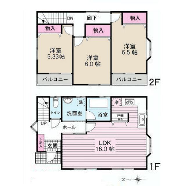 Floor plan. 21,800,000 yen, 3LDK, Land area 83.11 sq m , Building area 81.97 sq m