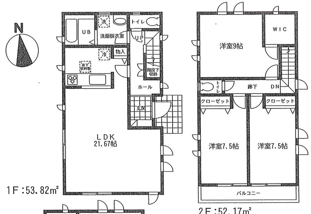 Floor plan. (2), Price 41,800,000 yen, 3LDK, Land area 130.41 sq m , Building area 105.99 sq m