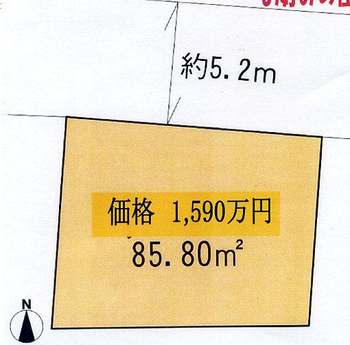 Compartment figure. Land price 15.9 million yen, Land area 85.8 sq m