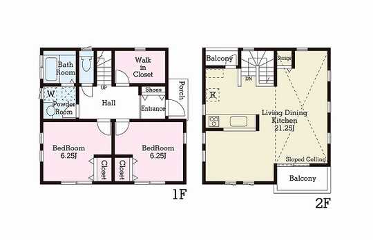 Floor plan. 38 million yen, 2LDK + S (storeroom), Land area 100.16 sq m , Building area 87.36 sq m
