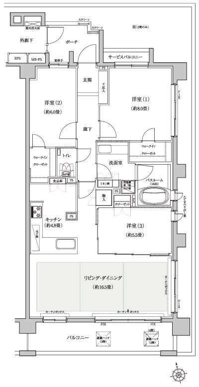 Floor: 3LDK + 2WIC, occupied area: 90 sq m, Price: TBD