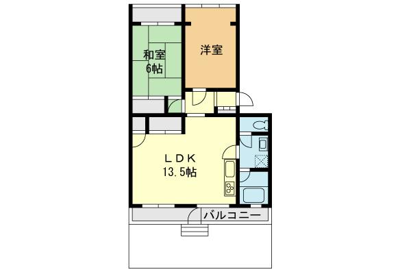 Floor plan. 2LDK, Price 11.5 million yen, Occupied area 57.78 sq m , Balcony area 10.86 sq m