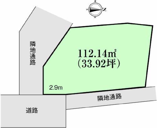 Compartment figure. Land price 13.8 million yen, Land area 112.14 sq m