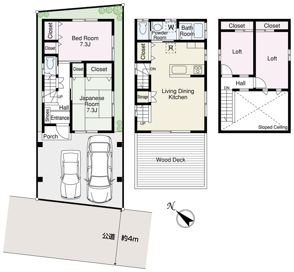 Floor plan. 39,800,000 yen, 2LDK + 2S (storeroom), Land area 88.36 sq m , Building area 79 sq m