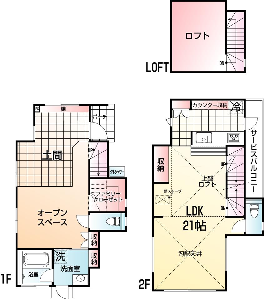 Floor plan. 32,800,000 yen, 1LDK + S (storeroom), Land area 85 sq m , Building area 77.99 sq m