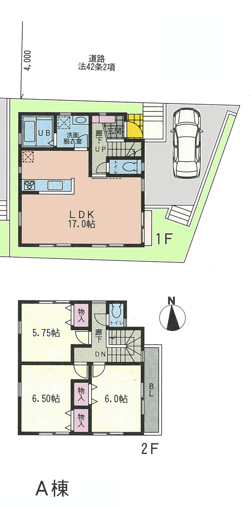 Floor plan. (A Building), Price 32,800,000 yen, 3LDK, Land area 88.13 sq m , Building area 84.46 sq m