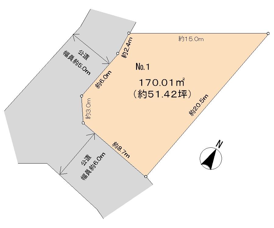 Compartment figure. Land price 28.8 million yen, Land area 170.01 sq m