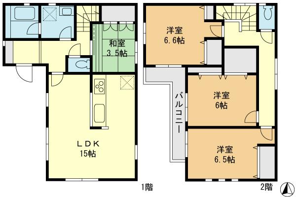 Floor plan. 29,800,000 yen, 3LDK+S, Land area 100 sq m , Building area 95.16 sq m