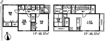 Floor plan. (1 Building), Price 28.8 million yen, 4LDK, Land area 96.69 sq m , Building area 93.14 sq m
