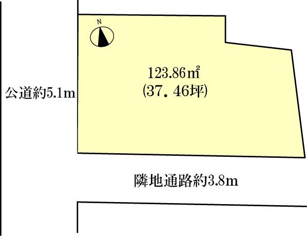 Compartment figure. Land price 22,800,000 yen, Land area 123.86 sq m