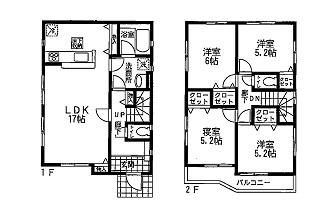 Floor plan. (4 Building), Price 24,800,000 yen, 4LDK, Land area 151.37 sq m , Building area 92.34 sq m