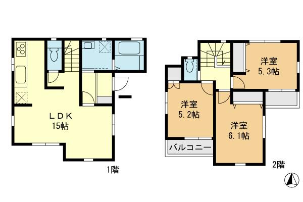Floor plan. 32,800,000 yen, 3LDK, Land area 70.7 sq m , Building area 74.52 sq m