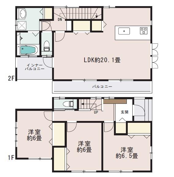 Floor plan. 38,800,000 yen, 3LDK, Land area 107.79 sq m , Building area 98.53 sq m
