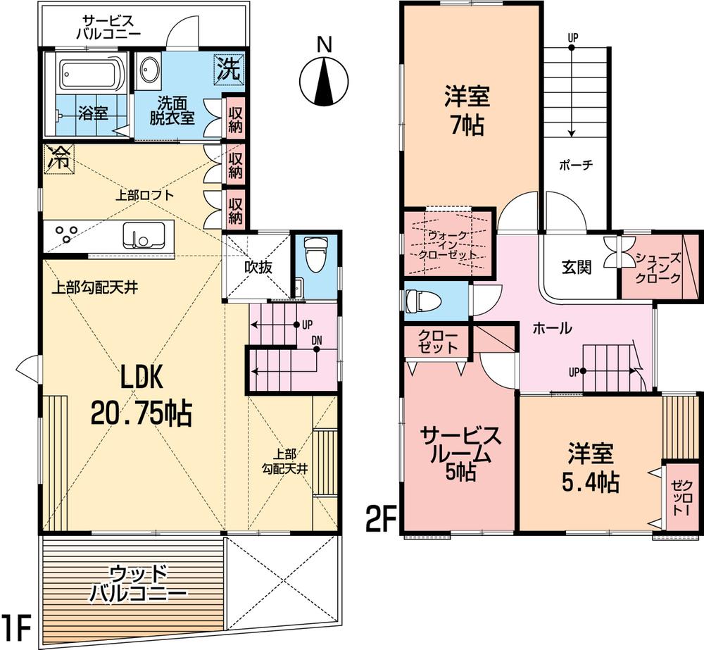Floor plan. 49,800,000 yen, 2LDK + S (storeroom), Land area 107.82 sq m , Building area 93.78 sq m