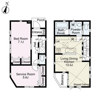 Floor plan. (A Building), Price 27,800,000 yen, 2LDK+S, Land area 68.47 sq m , Building area 65.42 sq m