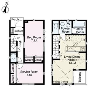 Floor plan. (B Building), Price 27,800,000 yen, 2LDK+S, Land area 68.32 sq m , Building area 65.87 sq m