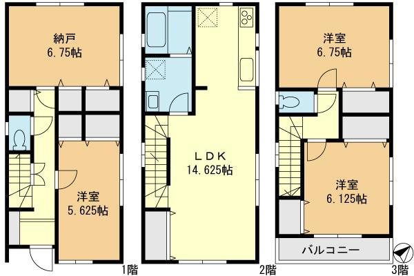 Floor plan. 29,800,000 yen, 3LDK+S, Land area 82.91 sq m , Building area 101.64 sq m