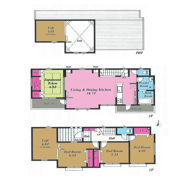 Floor plan. 33,800,000 yen, 4LDK, Land area 101 sq m , Building area 108.51 sq m