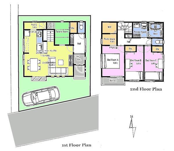 Floor plan. 29,800,000 yen, 4LDK + S (storeroom), Land area 88.11 sq m , Building area 92.95 sq m