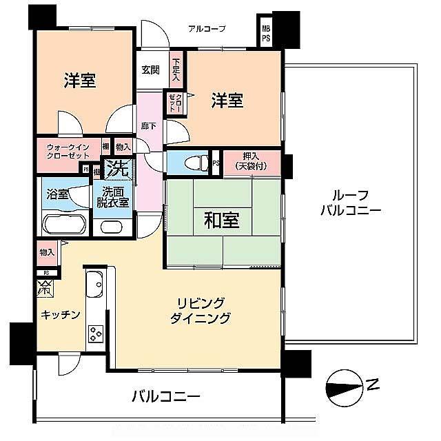 Floor plan. 3LDK, Price 26,800,000 yen, Footprint 73.5 sq m , Balcony area 12.32 sq m site (November 2013) Shooting